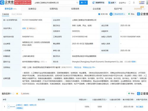張江集團布局未來 成立數智經濟發展公司，深耕數據處理服務新藍海